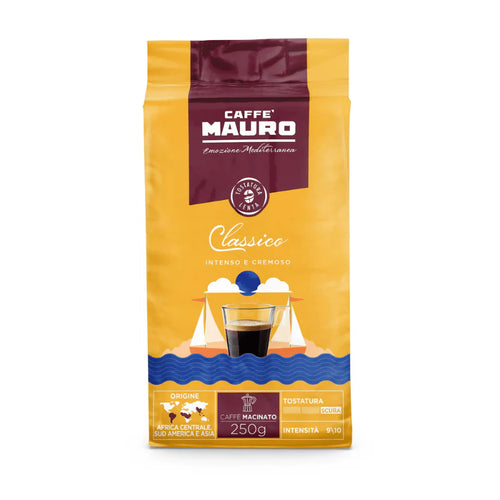 Caffe Mauro - Classico Blend Ground for Moka Pot - 8.8oz Brick