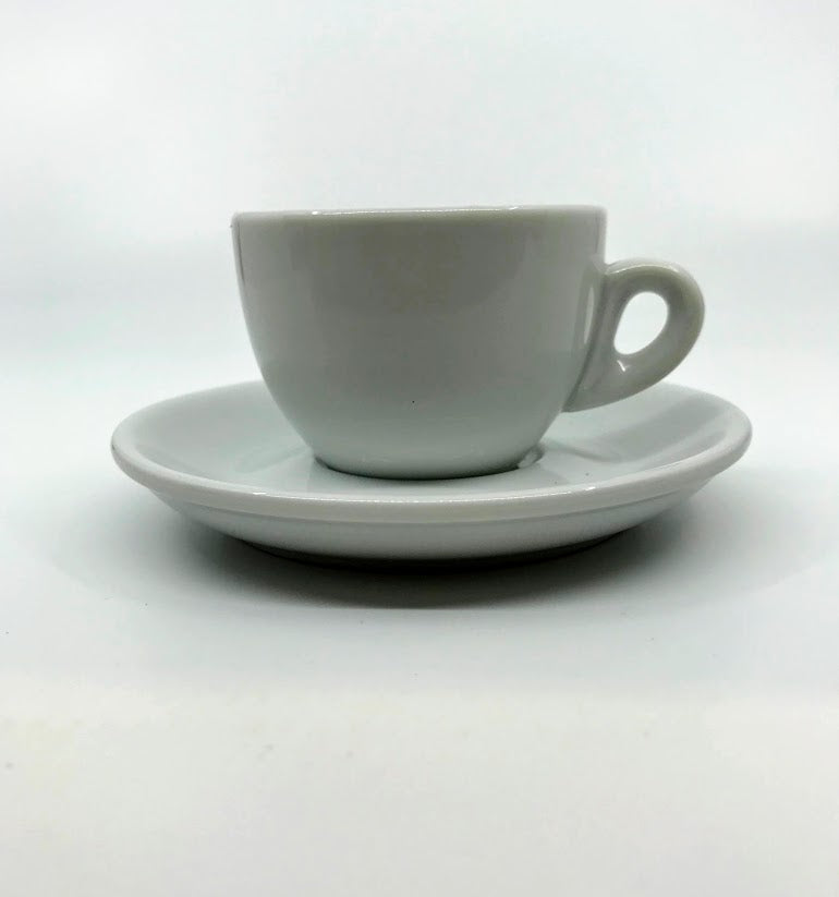 New Point Espresso Cup and Saucer Set Porcelain Coffee Mug White