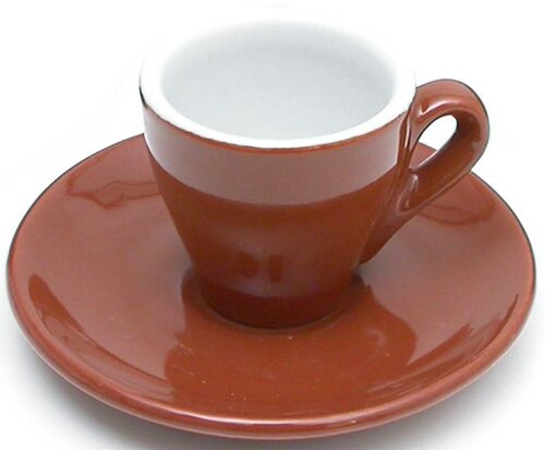 Nuova Point - Milano Espresso Cups and Saucers, Brown, Set of 6